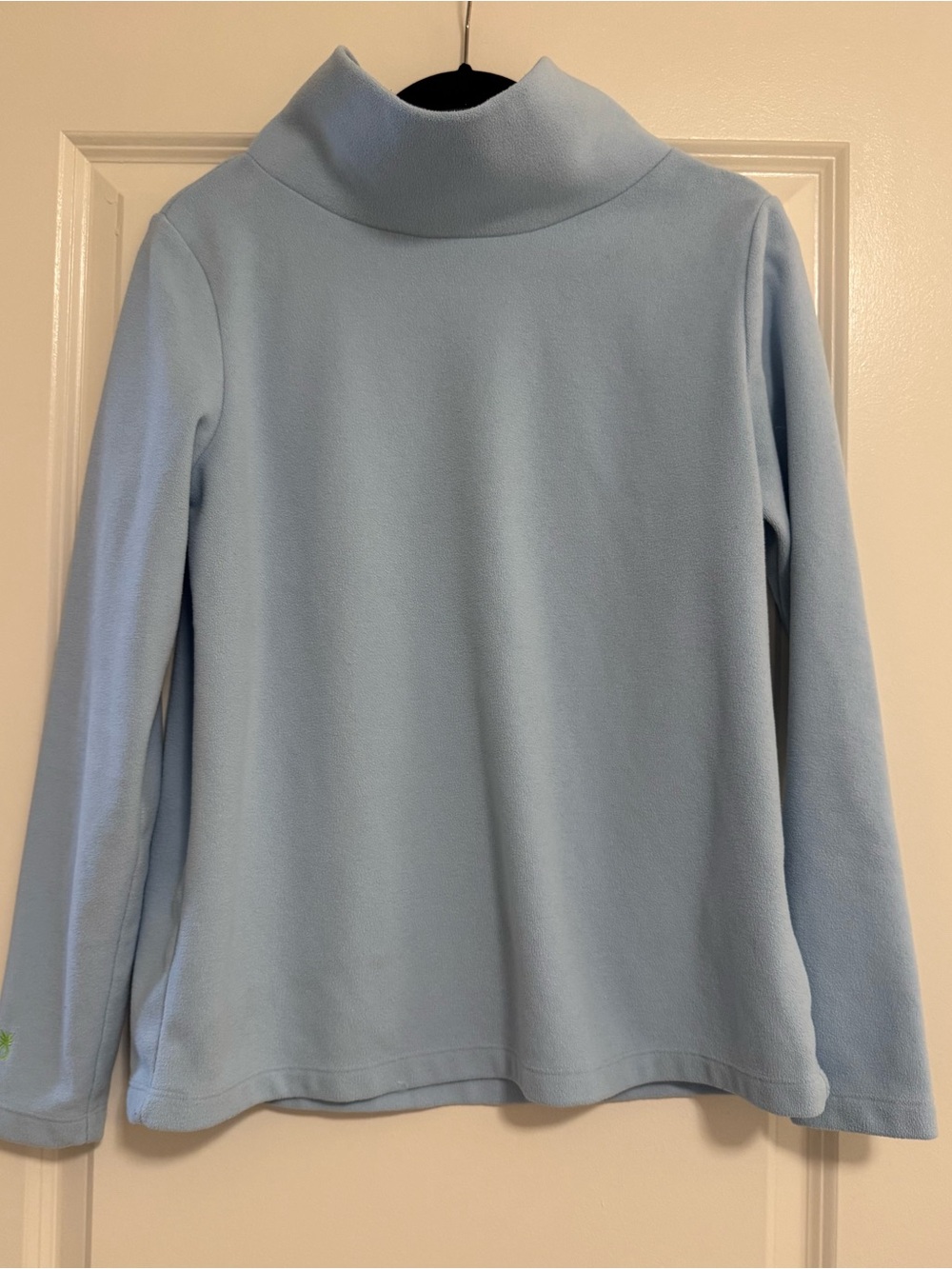 Dudley Stephens Women's Terry Fleece Light Blue Greenpoint Turtleneck